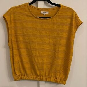Madewell Mustard Cropped Elastic Band Top